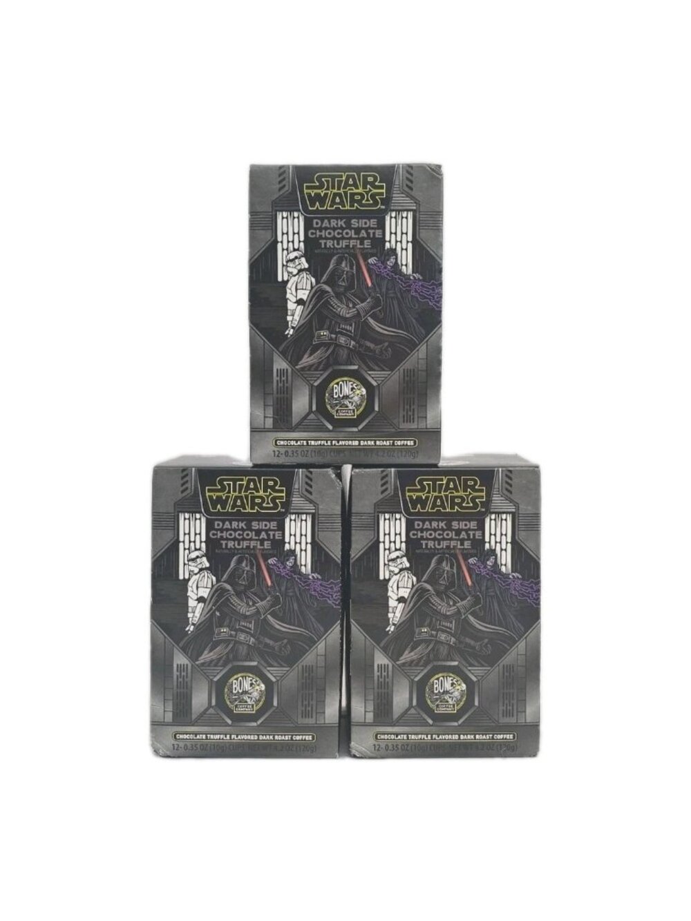 Star Wars Bones Coffee 3 PACK 36 Count K-Cups Dark Side Chocolate Truffle